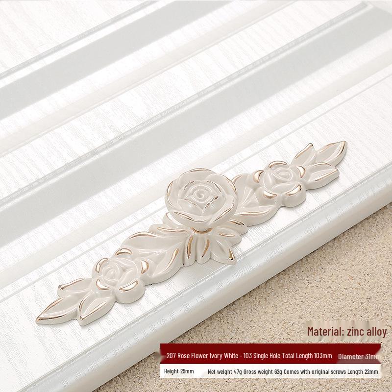 Ivory White Zinc Alloy Minimalist Round Pull Handle for Cabinets and Drawers