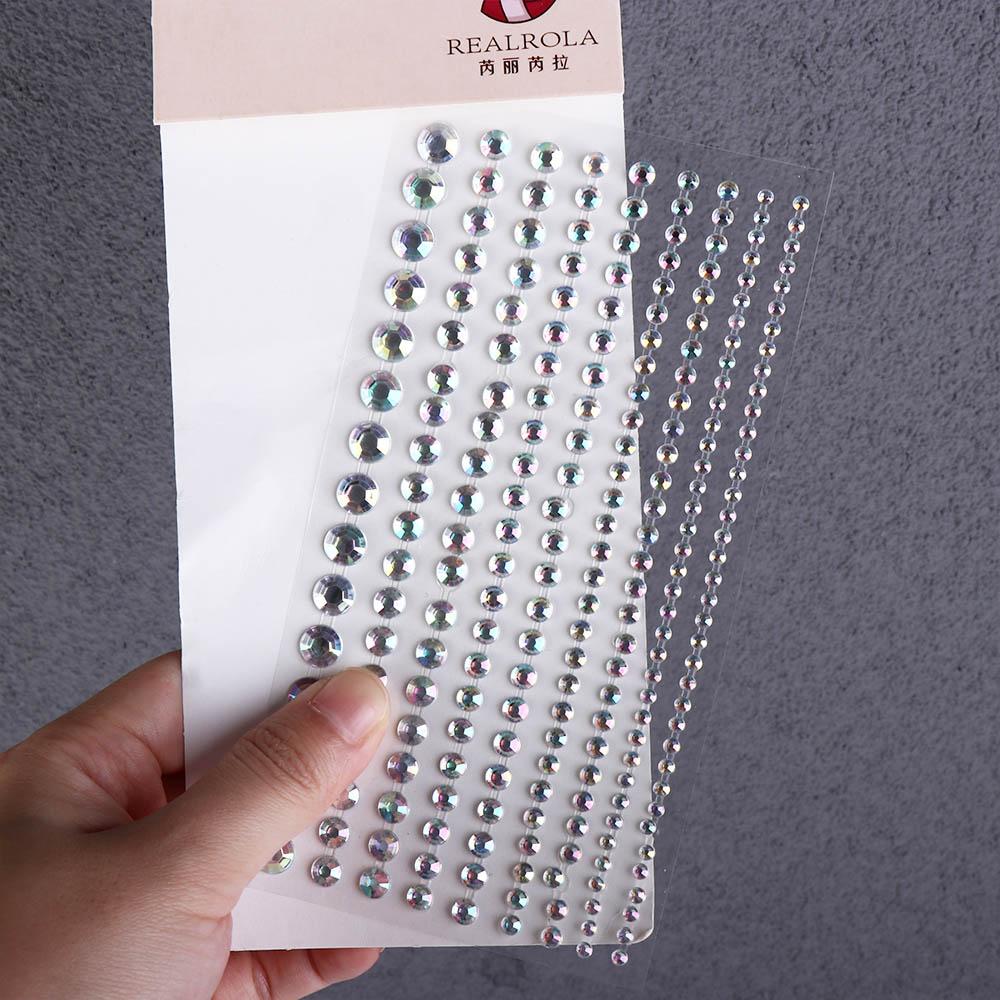 Rhinestone Strip Sticker Adhesive Face Decal Temporary Tattoo Stickers Hair Rhinestone Decoration