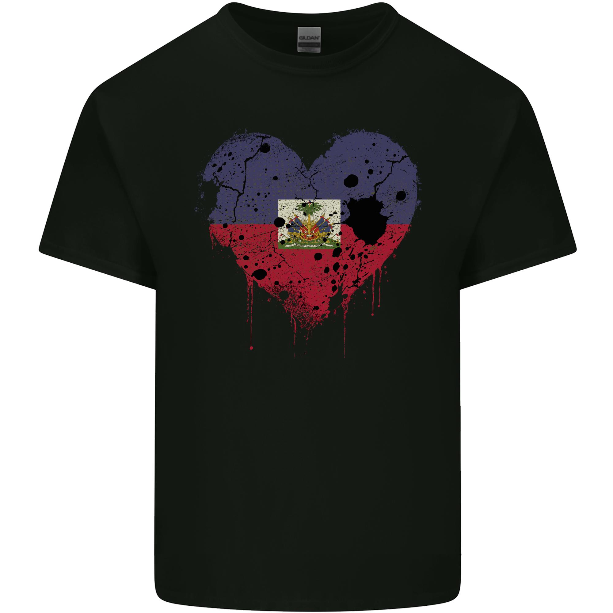 Love Haiti Flag Haitian Day Football Unisexs Light Cotton TShirt S