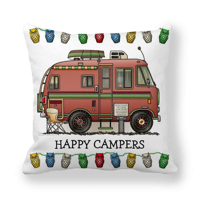 Happy Campers Potah na autopolštář Sova Venkovní kempingový Polštář Dekorativní na pohovku