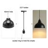 Industrial Cone Metal Shade Replacement, Black White Vintage Iron E27 Bulb Guard Cover for Threaded E26 Base Socket Lighting