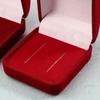 Flip Ring Box Velvet Jewelry Gift Box Wedding Ring Storage Cases for Engagement Wedding Anniversary Valentine's Day