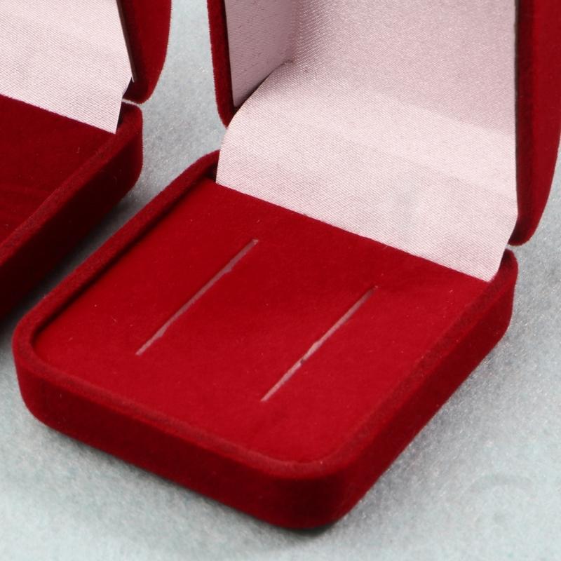 Flip Ring Box Velvet Jewelry Gift Box Wedding Ring Storage Cases for Engagement Wedding Anniversary Valentine's Day