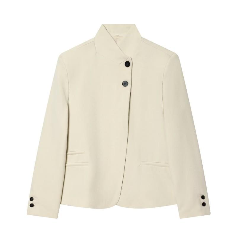 Womens Lightweight Casual Blazer Jacket 2026 V-Neck Single-Breasted Office Wear Slim Fit Long Sleeve