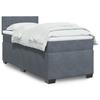 VidaXL Slat Bed Base and Mattress Dark Grey 90x190 Cm Velvet, Bed, Platform Bed, Panel Bed, Furniture of 3286199