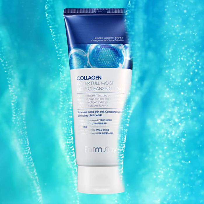collagen water full moist deep cleansing foam