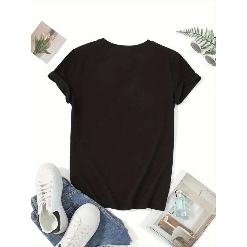 European sizes Soft Lightweight Black & White Skeleton heart print T-Shirt - Round Neck Short Sleeve Casual & party Wear