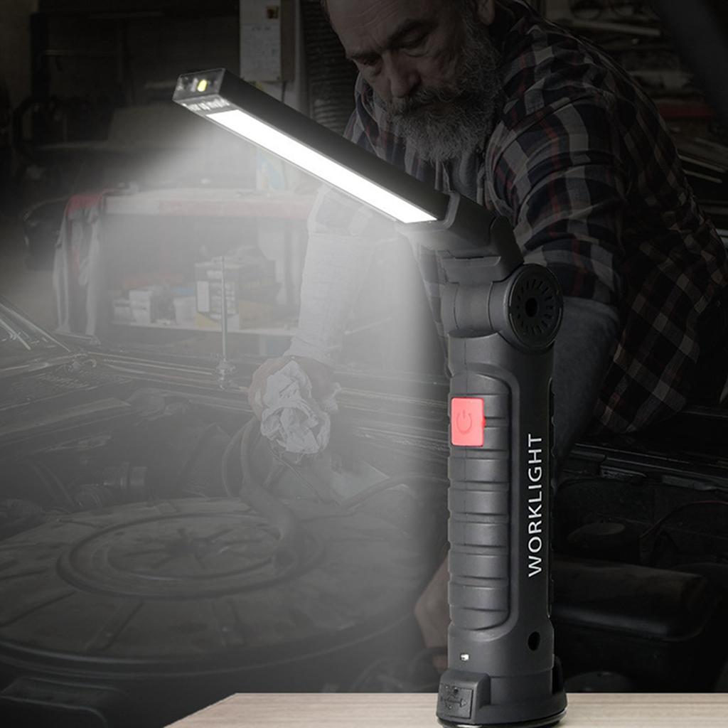 Large USB Magnetic LED Flashlight Multifunctional Strong Warning Light Working Flashlight for Automotive Repair