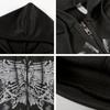Y2K Grunge Punk Butterfly Print Zip-up Hoodies Mall Goth Streetwear Black Hooded Coat Long Sleeve Autumn Loose Jacket