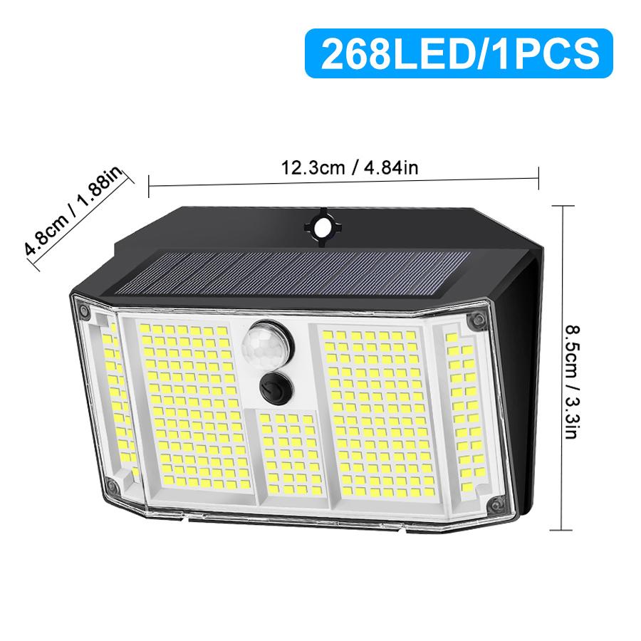 Solar Security Wall Light Garden Small Motion Sensor Fence Light Outdoor Super Bright Waterproof 3 Modes Yard Door Garage