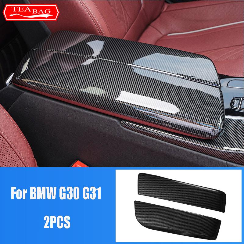 For LHD Carbon Fiber Pattern Car Stickers Gear Shift Panel Cover Interior Trim For BMW Series 5 G30 G31 Modification Accessories