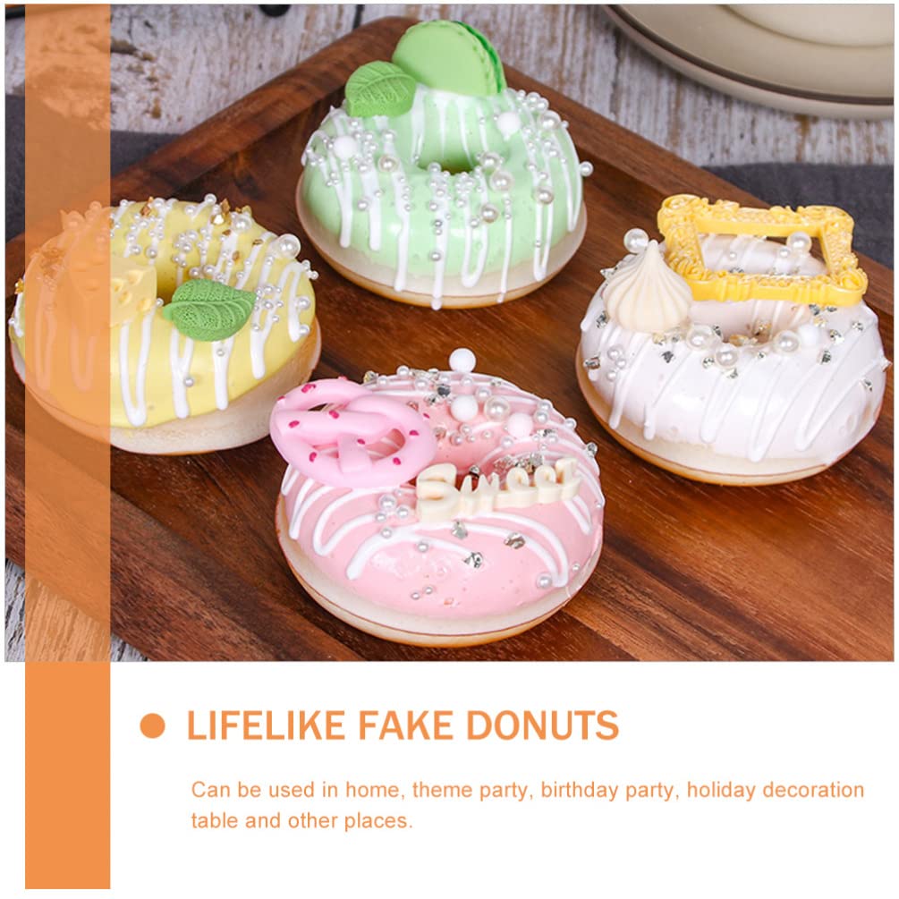 OUNONA Food Photography Promotional Play Just Like the Realistic 4 Candy Toy for Fruit Sample, Donut, Tools, Decoration, Display, Goods, Cake, Model,