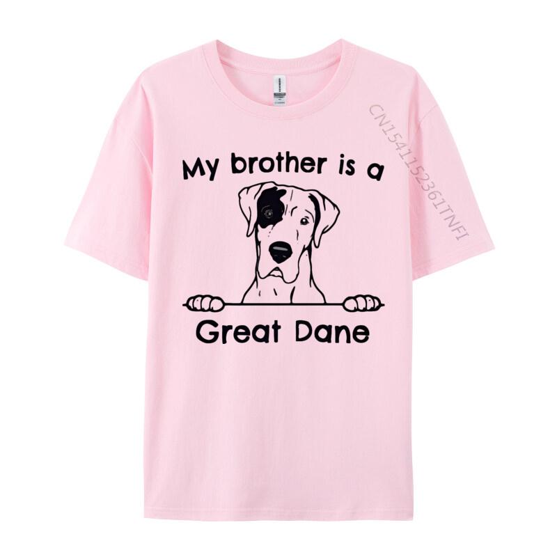 My Brother Is A Great Dane Cute Dog Breed Tshirt Man Vintage T Shirts Brand Clothing Cotton TeeShirt Graphic Shirts