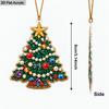 2D Flat 12Pcs DIY Acrylic Pearl Diamond Painting Christmas Ornaments Kit, Tree Hanging Decorations with Stocking, Gift Box, Angel, Nativity Scene