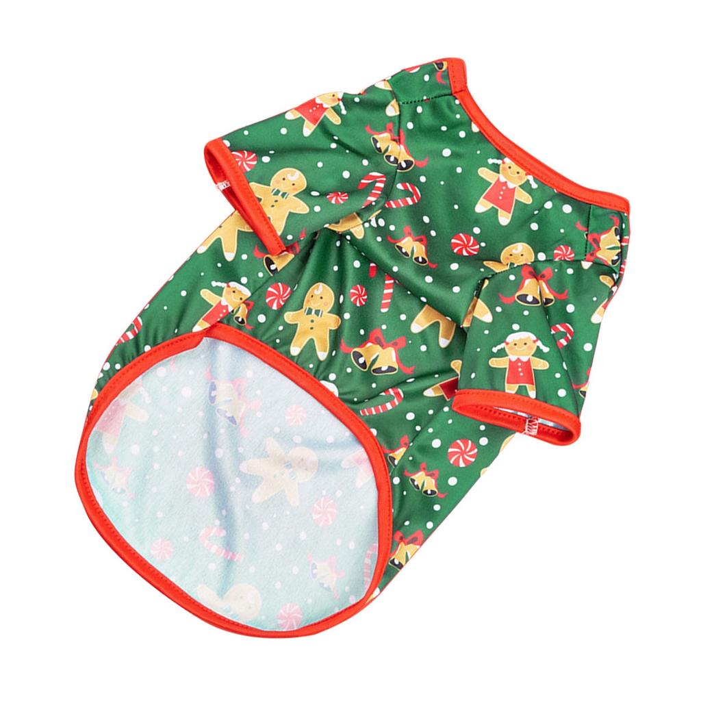 Hund Weihnachtspullover Lebkuchenmann Muster Bequemes Polyester Haustier Sweatshirt für Welpen Kätzchen