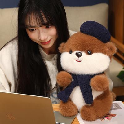 Super Cute Beaver Plush Toy Little Beaver Doll Girl Sleeping Pillow Rag Doll Children's Companion Doll Gift