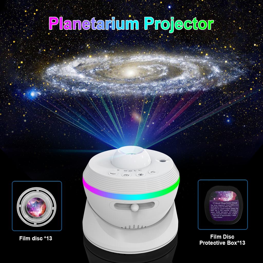 Projektor Planetarium Galaxy 13 w 1 Światło Gwiazd Światło Nocne z Dynamicznymi Meteorami Obrót 360° Projekcja HD Mgławicy do Dekoracji Sypialni