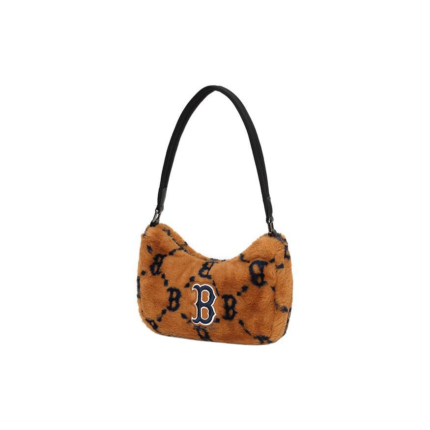

MLB Boston Red Sox Vintage Diamond Monogram Series Plush Polyester Faux Leather Tote Bag Women Tote Bag Mocha-Brown 3ABQS0826-43BRD One Size