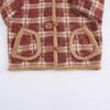 2024 Autumn Women's European & American Plaid Knit Cardigan with Lambswool Collar & Cuffs