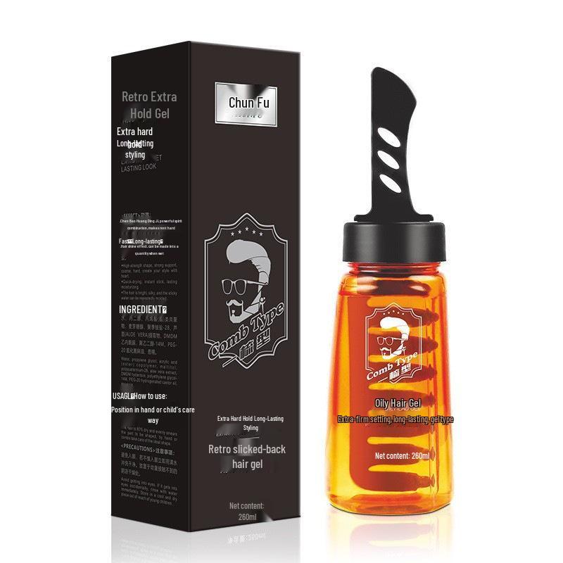 Chun Fu Retro Pomade Hair Gel 260ml - Long-Lasting Hold, Easy Rinse, Fresh Scent, Gentle Formula. Chun Fu
