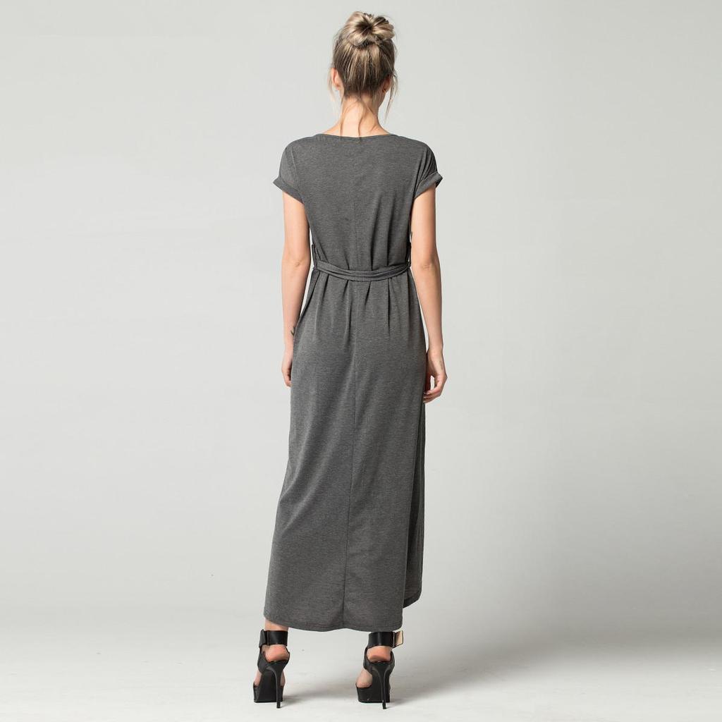 Sexy ženy šaty s krátkým rukávem s výstřihem do O Tunika Letní plážové letní šaty Ležérní dámské šaty