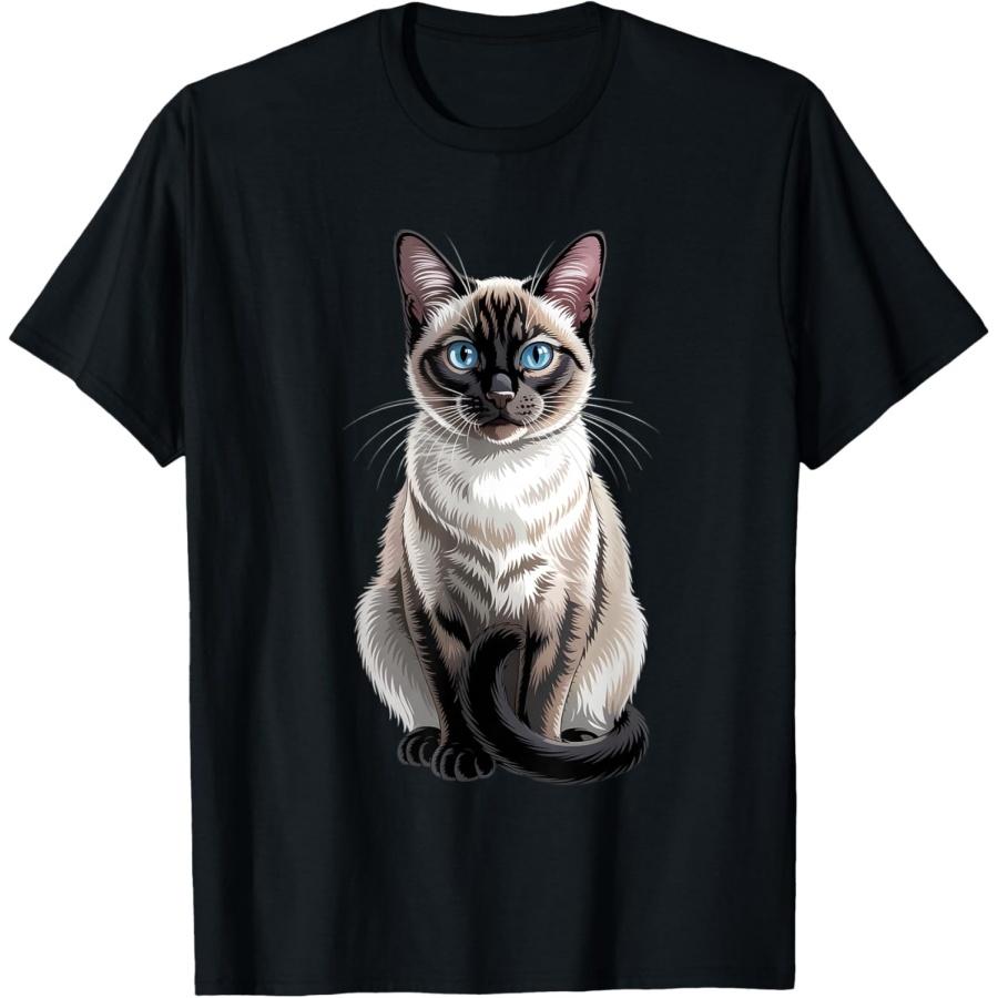 Футболка с сиамской кошкой(1) XXXXXL чёрный