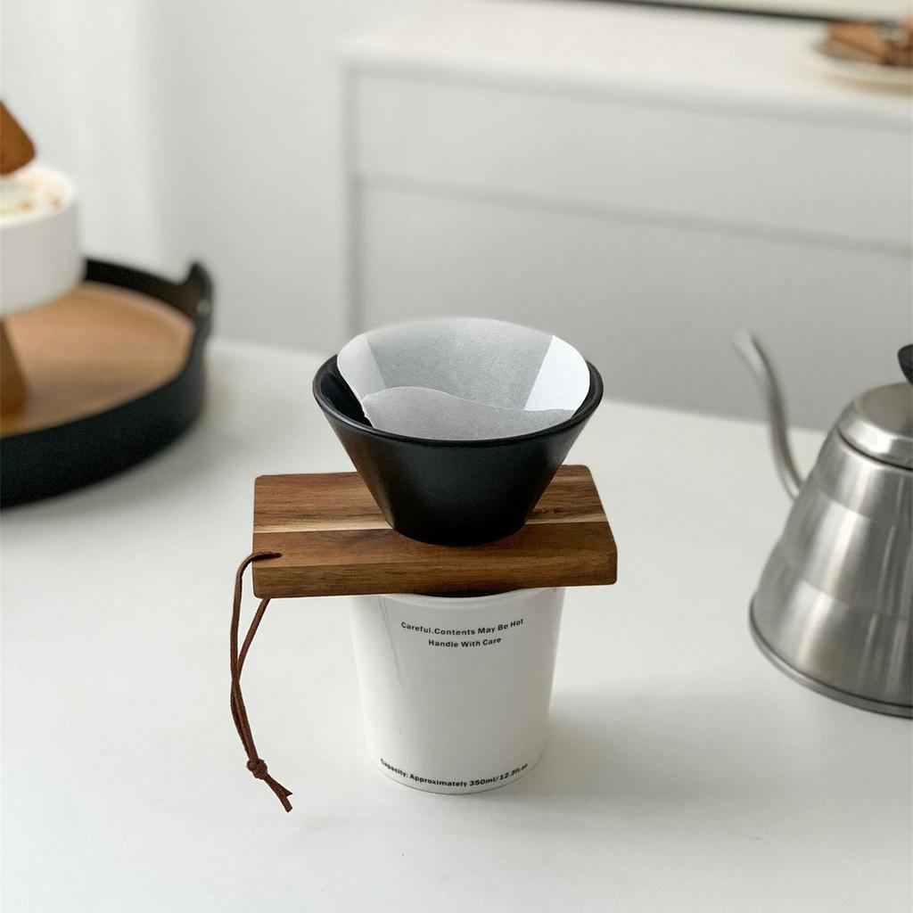Porcelain Hand Brewed Conical Coffee Filter Reusable Dripper Cone Holder for Home Office Camping and Travel Use