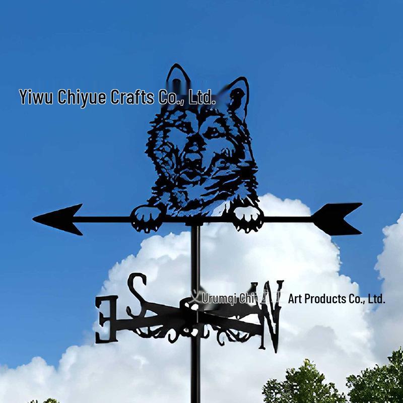 Weather Vane Ornament: Outdoor Wrought Iron Spray-Painted Roof Decoration Metal Craft