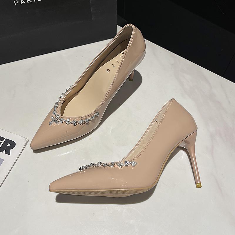 Fashion 2025 Women's Summer New Style Brand Designer PU Leather Fashion High Heels Outdoor Slip-on Party Shopping Women Low Top Shoes