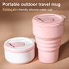 Collapsible Silicone Travel Cup 12oz Portable Foldable Coffee Mug for Camping Hiking Commuting Leakproof Eco-Friendly Water Bottle with Wide Mouth