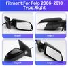 ABLZ-Car Rearview Mirror Assembly Exterior Door Side Wing Mirror With Turn Signal Lights For VW Polo 2006-2010 Right
