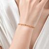 Minimalist Square Rice Bead Double-layer Bracelet, Women Stainless Steel 18K Gold Color Beads Chain Bracelet, Simple Jewelry
