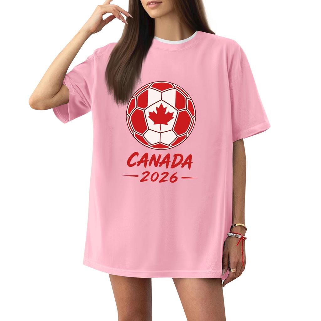 Women's Fashion Short Sleeve Soccer Print T-Shirt