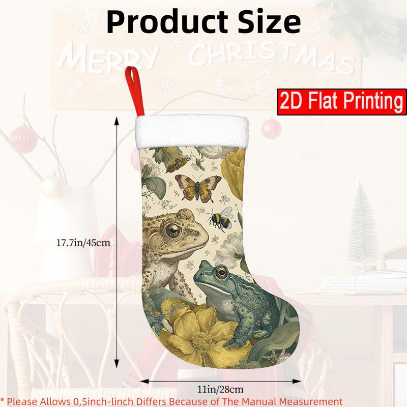 Christmas Decoration Fireplace Hanging Stocking() 1pc, Rabbit Frog Butterfly ( - Pattern Christmas Gift Socks,