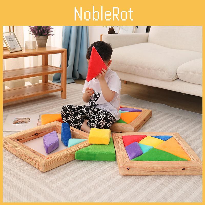 Cushion Creative Tangram Children Game Splicing Plush Toy For Learning Early