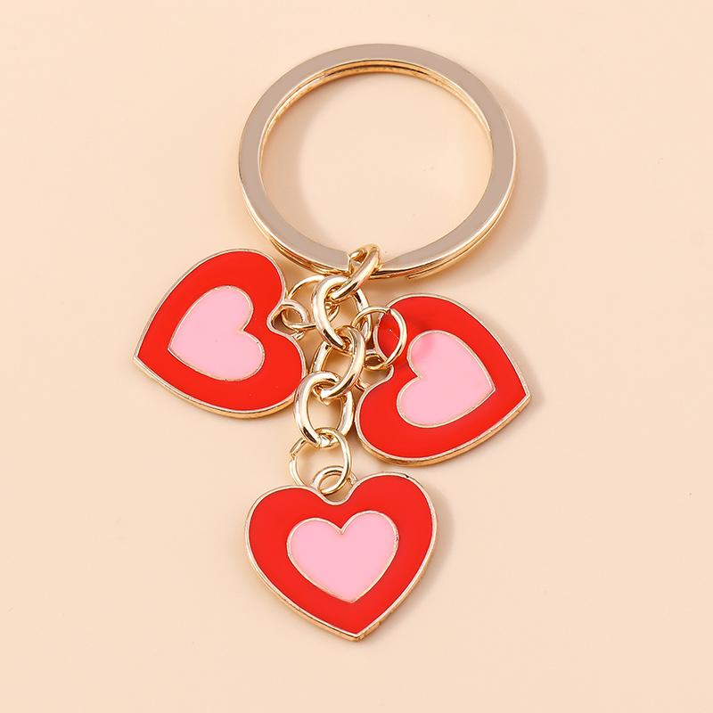 

New Fashion Enamel Love Heart Keychain Charms for Women Men Car Key Holder Keyrings Handbag Pendants DIY Jewelry Accessories