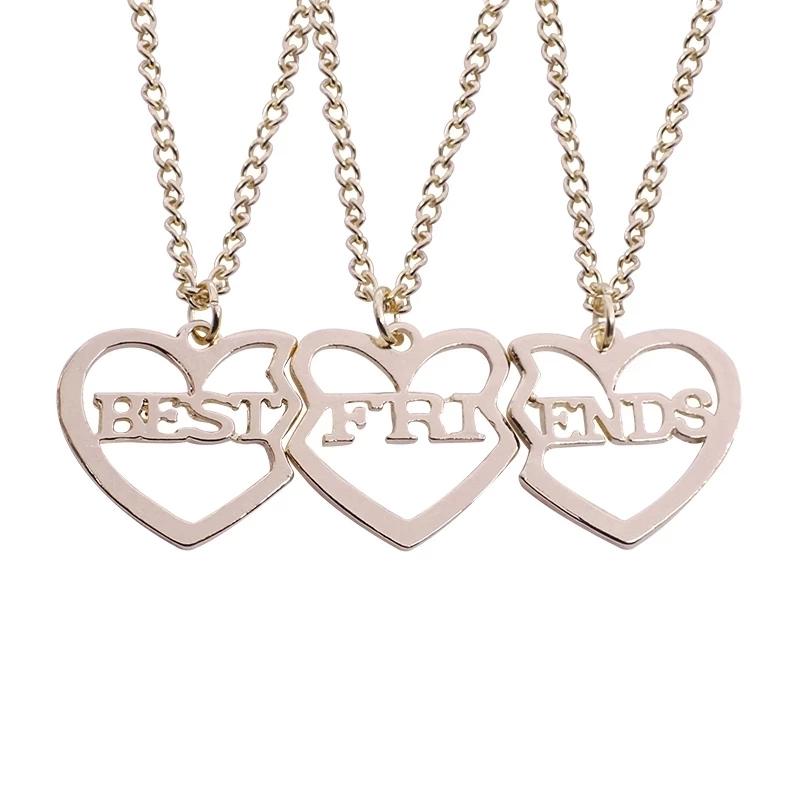 Romantische Beste Freunde Honig Liebe Paar Anhänger Halskette 2 Stück/Set Regenbogen Gebrochenes Herz BFF Gute Freunde Freundschaft Schmuck Geschenk