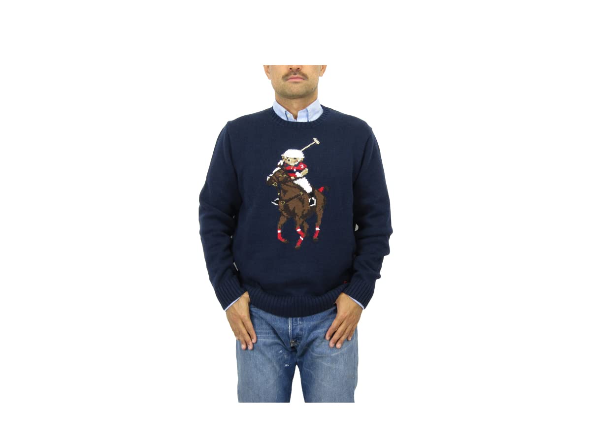 

POLO RALPH LAUREN Polo Bear Crew Neck Sweater in Pony Bear Size Men s Cotton/Linen Design, 0102958-XXL-NAVY [Used]