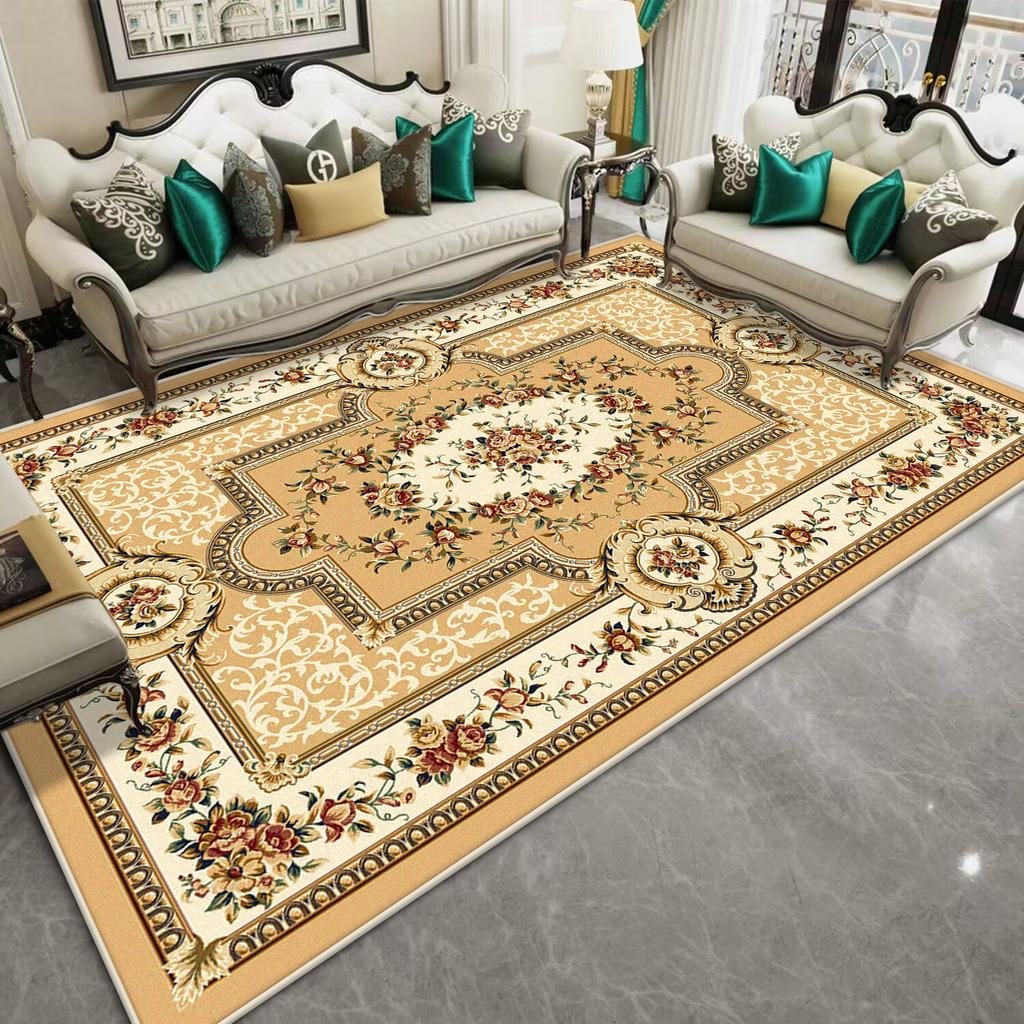 Luxury Decorative Rug for Living Room Flower Design Non-slip Room Decoration Home Mats Big Size Bedroom Carpet Machine Washable