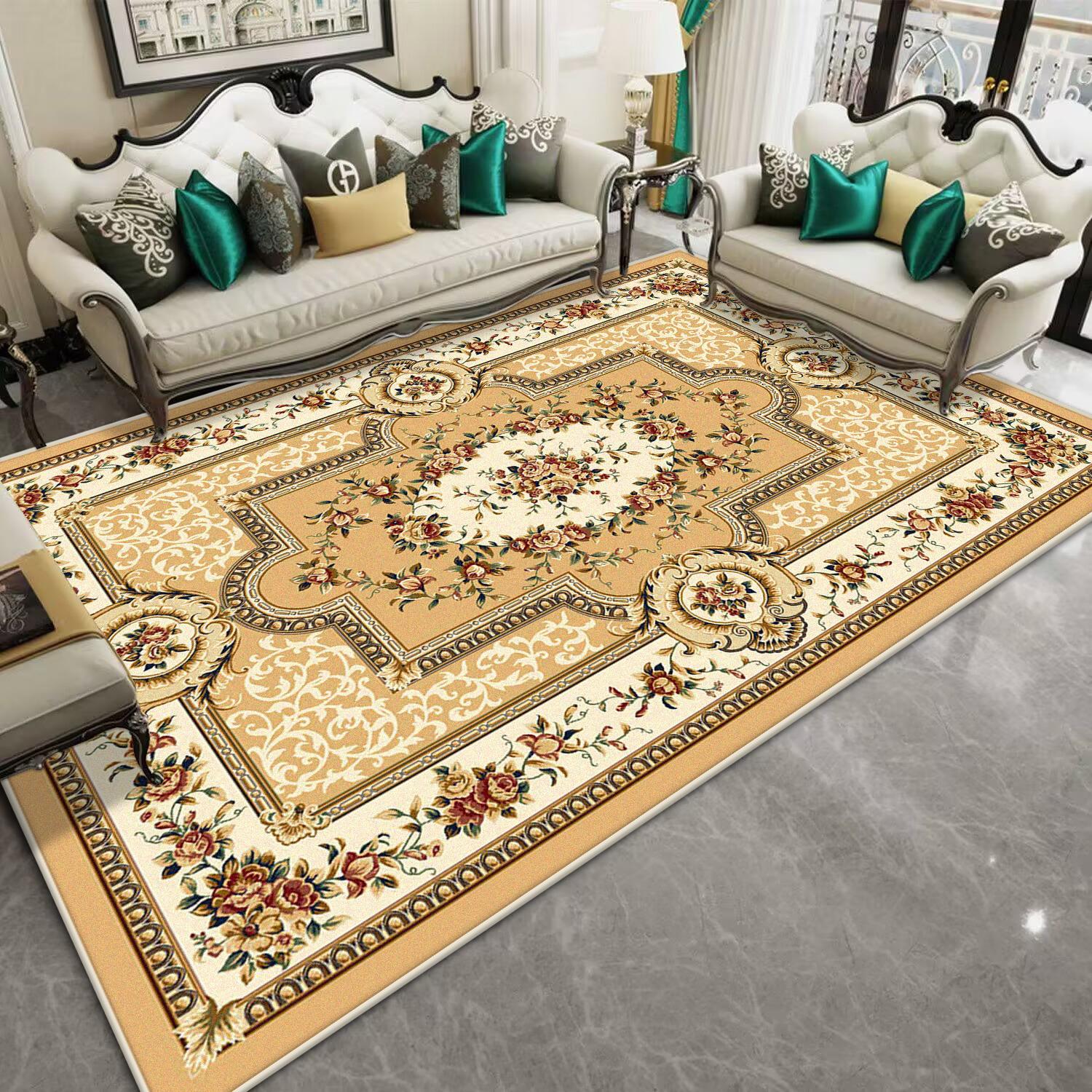 

Luxury Flower Design Non Slip Living Room Rug Big Size Home Decor Machine Washable Bedroom Carpet 60x90cm
