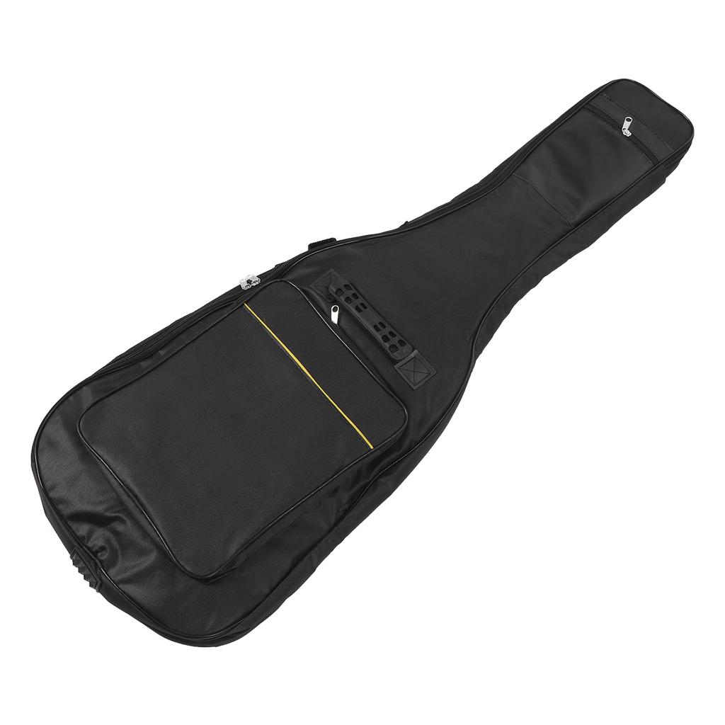 Bolsa para Guitarra Elétrica 39in Acolchoamento 7mm Estojo À Prova d'Água para Apresentação com Alça de Pescoço Bolsos Preto