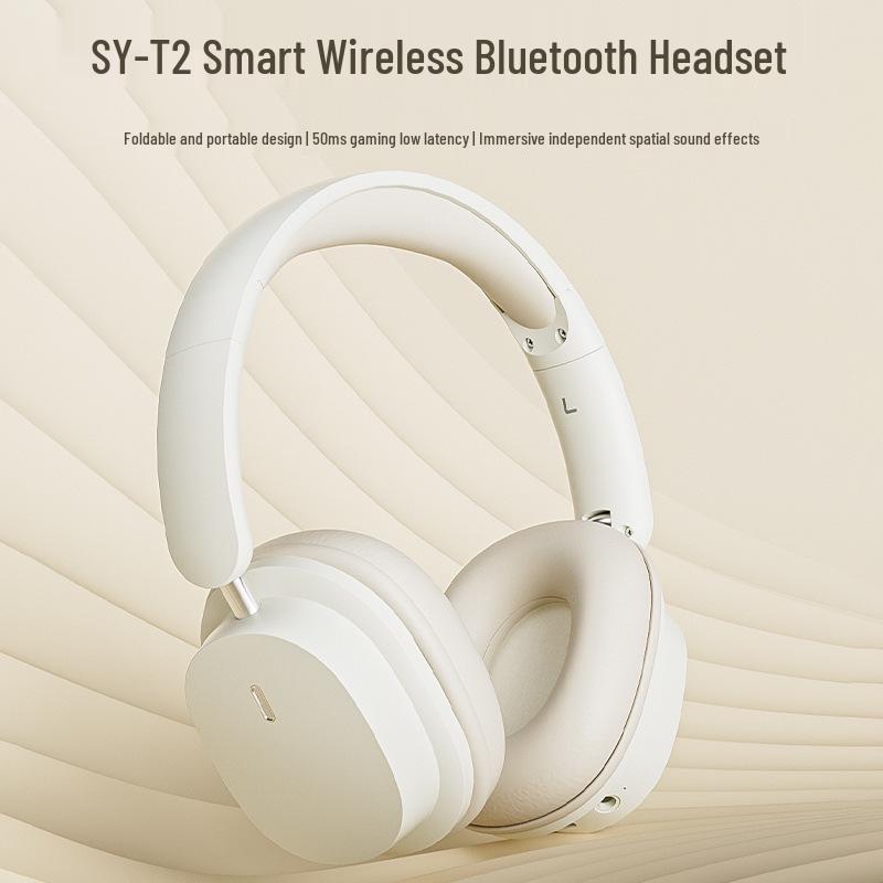 SY-T2 Wireless Bluetooth Gaming Headset with Noise Cancellation and Long Battery Life, Voice Control Compatible with Mobile Phones.