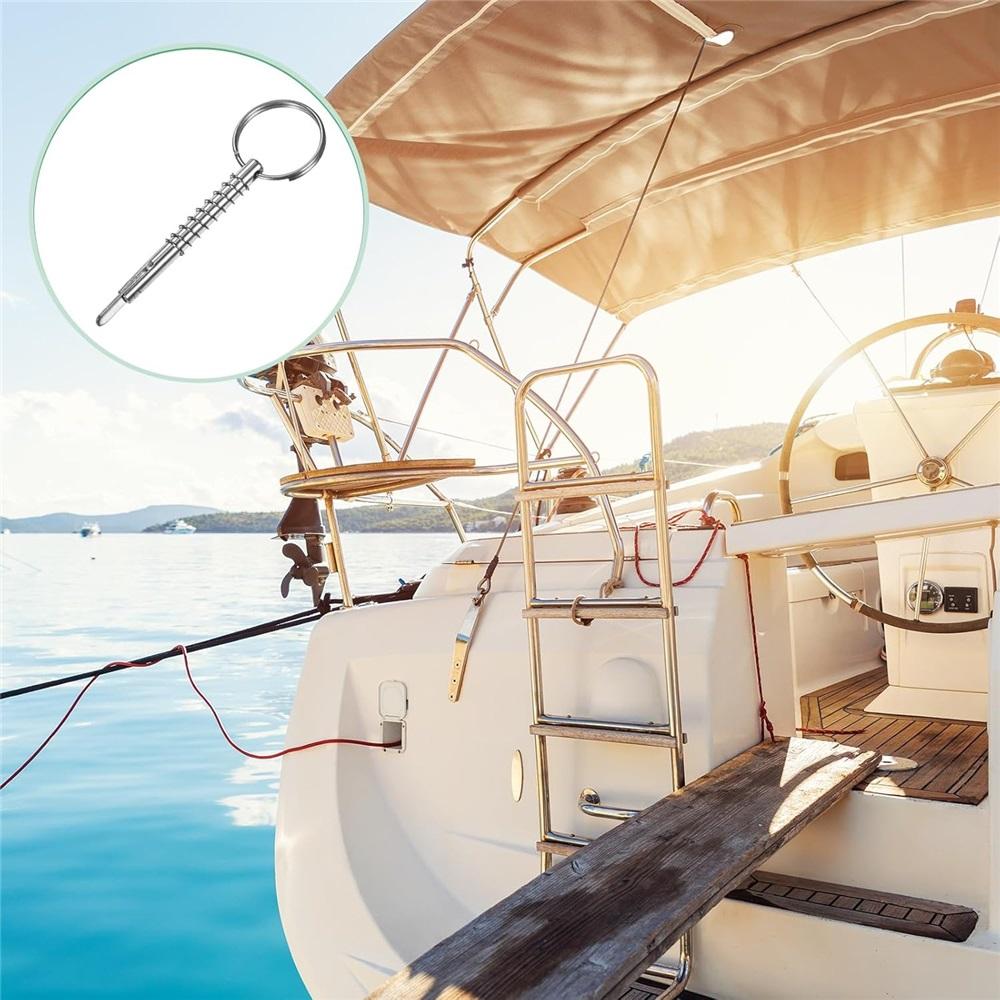 316 Rustfritt Stål Hurtigkoblingspinne Bimini Topp-pinne Brukt Lengde 2,64 ", Total Lengde 2,99 ", Diameter 0,2 ", Marine Maskinvare