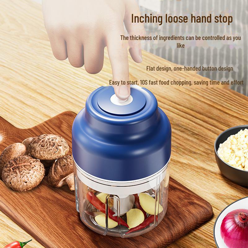 Wireless Electric Mini Garlic Press: Automatic Garlic Peeler, Crusher, and Stirrer