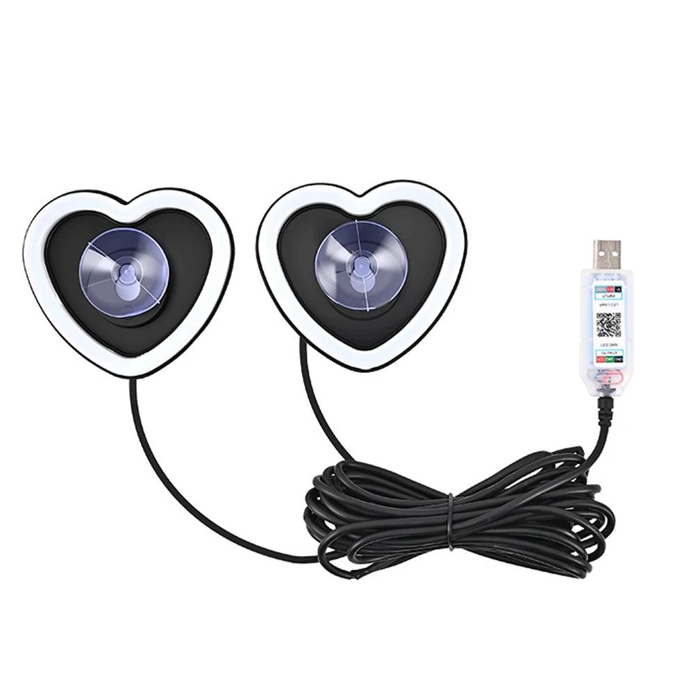 1/2Pcs Heart Light Heart-Shaped Ambient Light Automotive Interior Decoration Neon Lighting for Home Truck Dashboard Holiday Date