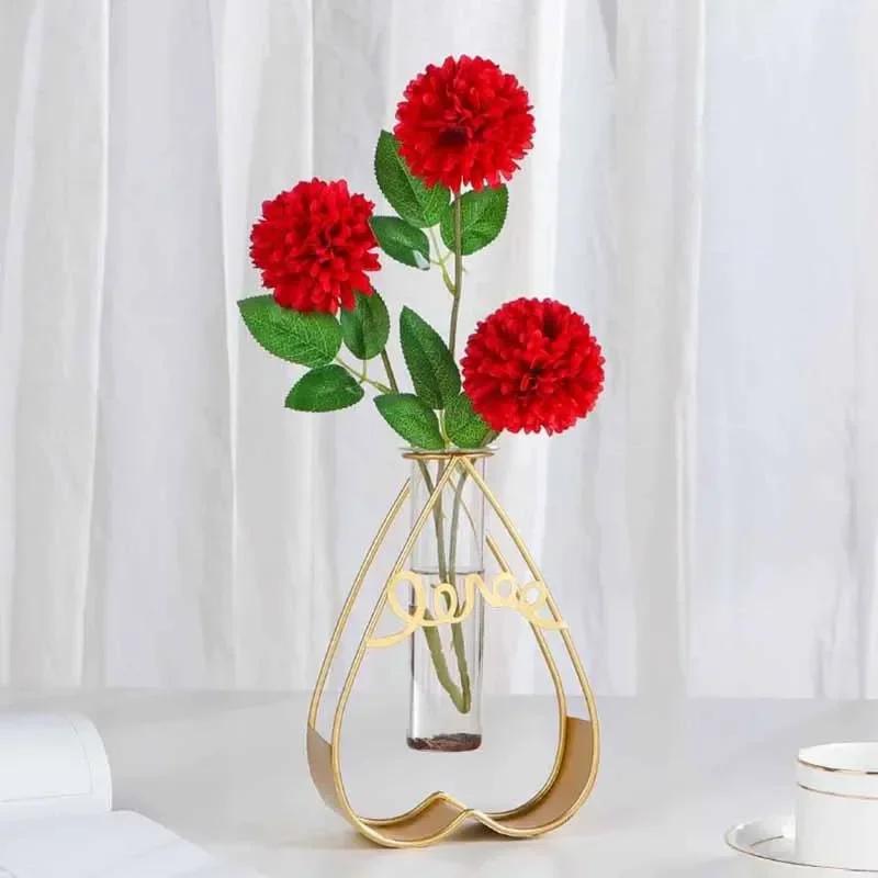 Creative Bottle Decoration - 1PC Iron Art Clear Glass, Dry Flower Arrangement Hydroponic Planter Vase