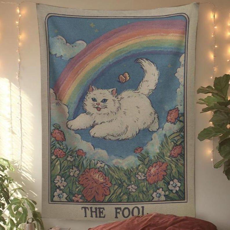 The Fool Tarot tapestry 75x100 чёрный