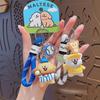 Cartoon dog figurine keychain, small pendant, cute couple keychain, backpack hanging ornament, small gift