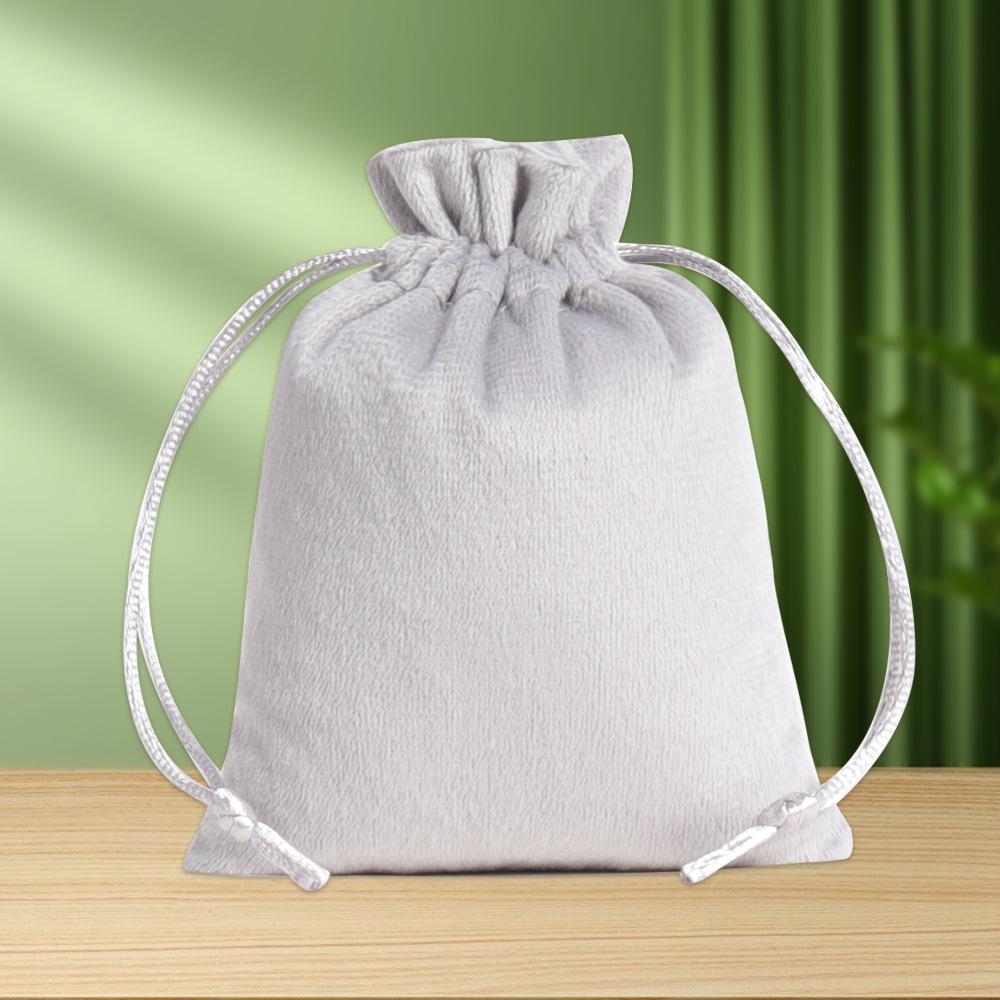 Black Custom Velvet Drawstring Jewelry Pouch