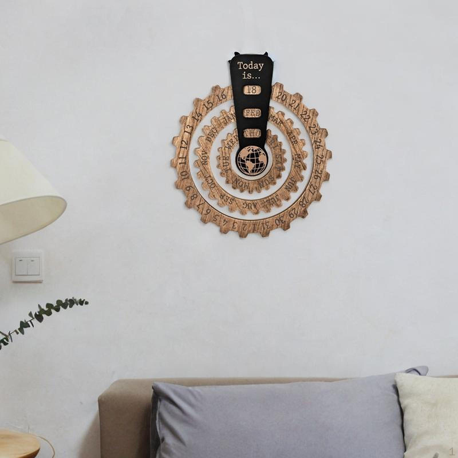 

Вечный календарь деревянный декоративный креативный праздничный подарочный диск деревянный подвесной для
